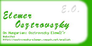 elemer osztrovszky business card